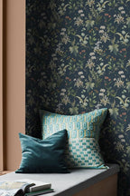 Simon&Siff Vintage Peel and Stick Wallpaper Blue Floral Wallpaper Wildflowers - Image 2