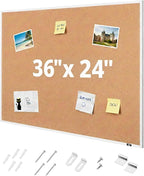 Mr. Pen- White Frame Cork Bulletin Board, Office Wall Cork Board - Image 8