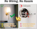 YHCDLAMP Battery Operated Wall Sconces Set of 2, Rechargeable Wireless Wall - Image 3