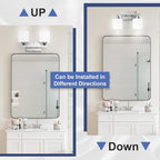 Bathroom Lighting Fixtures Over Mirror Brushed Nickel, Anti-Rust 2-Light - Image 4
