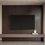 YLL YLL PVC Slat Wall Panel Peel and Stick 236"x 15.7" Faux Smoked Wood Grain - Image 4