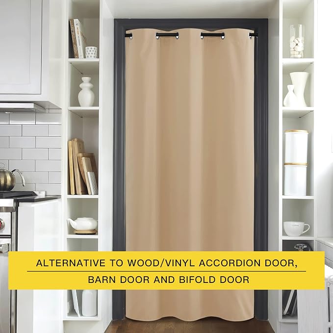 NICETOWN Closet Curtain for Bedroom Door, Faux Folding Accordion Doors - Image 4