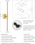 KDG Cordless Wall Sconces with Remote Control, Wireless 5200mAh Rechargeable - Image 5