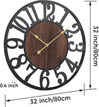 Vantic 32 Inch Large Wall Clock, Arabic Numeral Wood Oversized Wall Clocks - Image 2