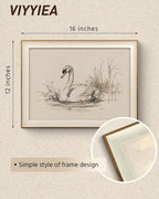 VIYYIEA Framed Wall Art for Living Room, Elegant Swan Pencil Sketch Canvas - Image 5