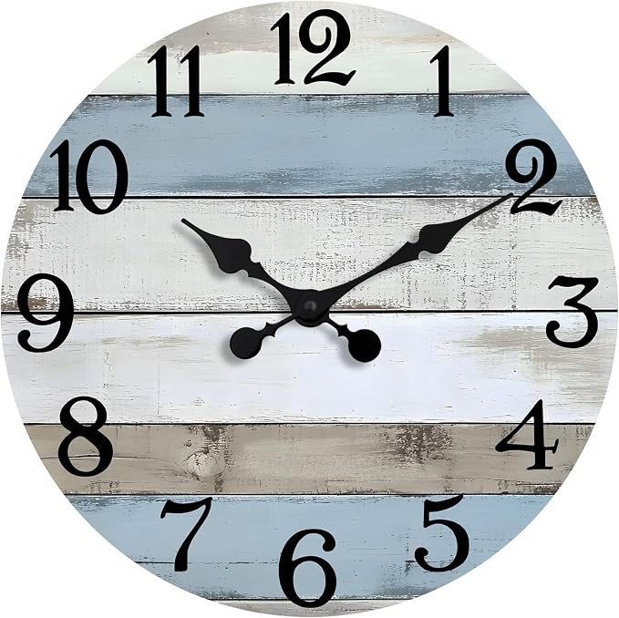 JoFomp 16 Inch Wall Clocks Battery Operated, Silent Non Ticking Wall Clock Wood by JoFomp