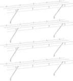 HAUSHOF Closet Shelves Wall Mounted 4-Pack, 4 ft x 12in White Wire Shelving by HAUSHOF