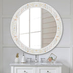 Tanmicoshomy Round Bathroom Mirror 28 Inch, Circle Mosaic Wall Mirrors - Image 7