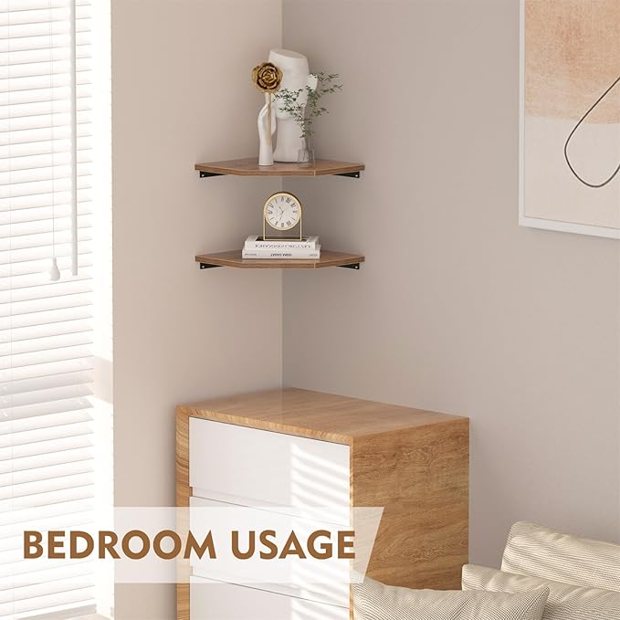 JJL Corner Shelf, 12 Inch Set of 2 Floating Shelves - Image 4