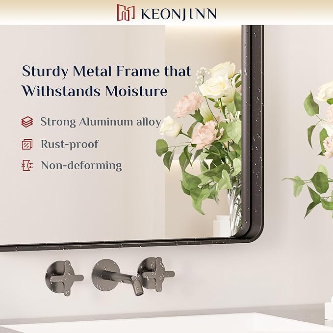 Keonjinn Black Bathroom Mirrors - Image 5