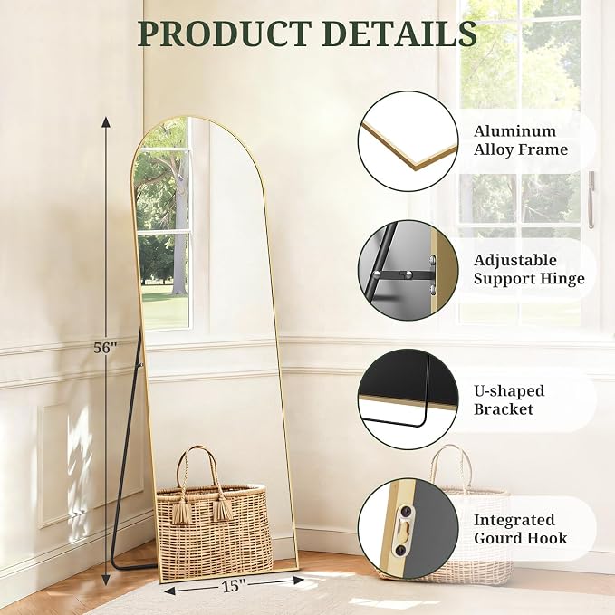 Mirror Full Length 56"x15" Full Body Floor Mirror - Image 4