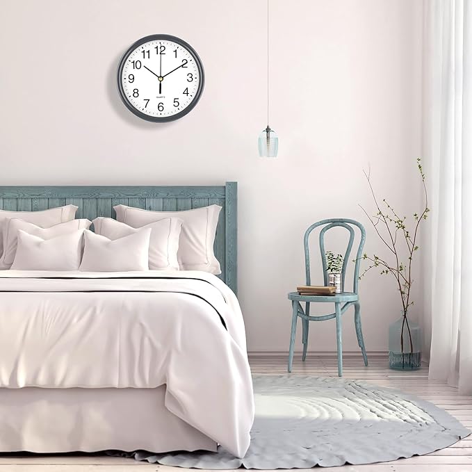 Silent Wall Clock Non Ticking, 6 Inch Wall Clocks Battery Operated, Small - Image 2