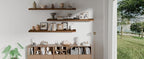 ROGMARS 60Inches Long Walnut Floating Shelves, Rustic Solid Wood Farmhouse Wall - Image 8