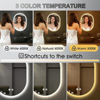 16x24 LED Bathroom Mirror with Lights Oval, Lighted Bathroom Vanity Mirror - Image 2