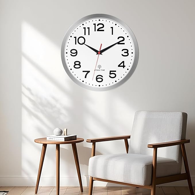 Roymnie Atomic Wall Clock 12 Inch, Modern Clock Battery Operated Classic Analog - Image 7