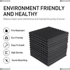 Focusound 50 Pack Acoustic Foam Panels 1" x 12" x 12" Sound Proof Foam Panles - Image 3