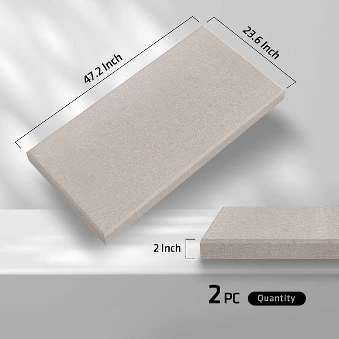 UMIACOUSTICS 2 PCS Acoustic Panel, 47.2" x 23.6" x 2" Fiberglass Sound Proof - Image 2