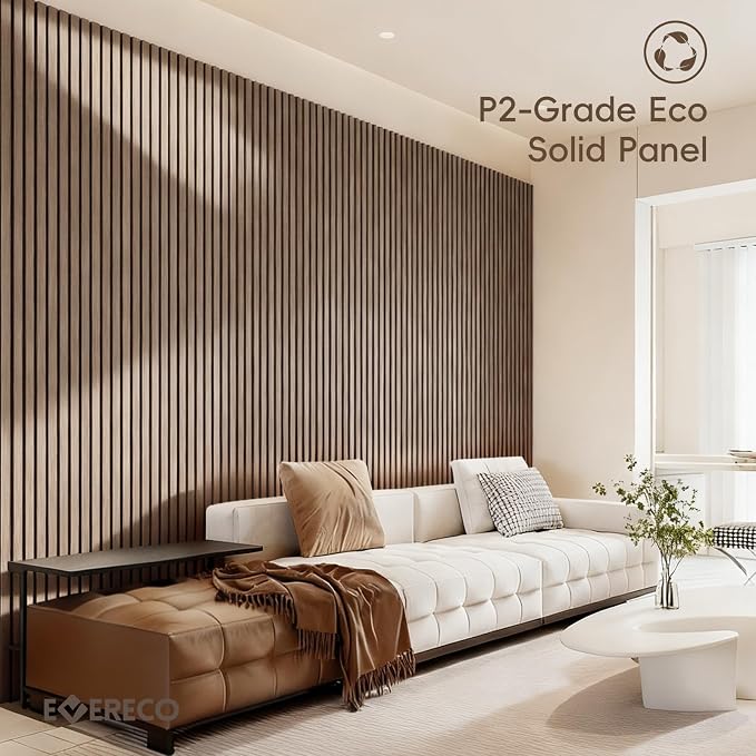 EVERECO 6 Pack Wood Panels for Wall 94.5" × 7.87" Acoustic Soundproof Wall Slat - Image 7