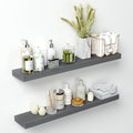 Homeforia 36 inch Gray Floating Shelves, High End Solid Real Wood 36inch by Homeforia