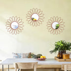 3 Pack Metal Mirrors for Wall Sunburst Wall Mirrors Home Décor Decorative - Image 3