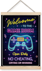 Foritho Neon Welcome to the Game Room Sign Poster Wall Art Framed, Cool Gaming by Unknown