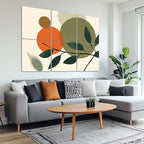 6 Pack Art Acoustic Panels Sound Absorbing Boho Botanical Leaf Orange Green - Image 6