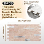 Peel and Stick Backsplash Tile Waterproof Removable PVC Wall Sticker 3D Faux - Image 3
