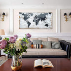 lagre size 36inchx71inch world map Canvas Wall Art Black Wall Decor Office Map - Image 4