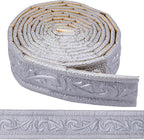 CRASPIRE 90x1.8in Peel Stick Foam Crown Molding Baseboard Trim Silver Grey Self by CRASPIRE