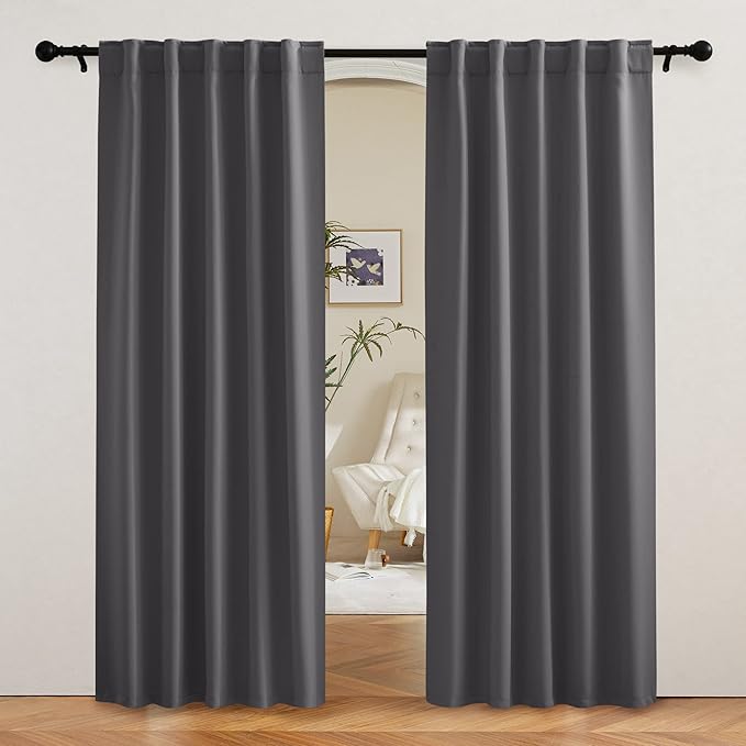 RYB HOME Blackout Curtains 80 inches Long Thermal Insulating Large Window by RYBHOME