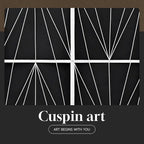 Large Framed Modern Elegant Black and White Abstract Wall Art - Image 7