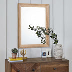 AAZZKANG Rustic Mirrors for Wall Rectangle Wooden Frame Hanging Mirror for - Image 3