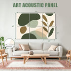 6 Pack Art Acoustic Panels Sound Absorbing Boho Botanical Leaf Orange Green - Image 2
