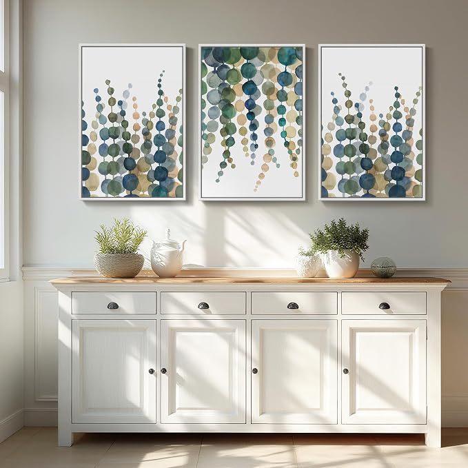 Framed Coastal Wall Art for Living Room, Large Modern Watercolor Botanical - Image 5