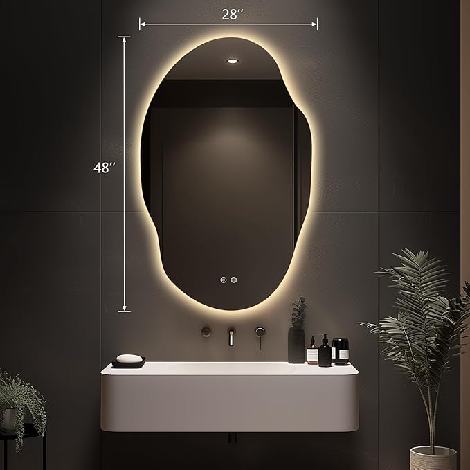 Asymmetrical LED Bathroom Mirror - Image 7