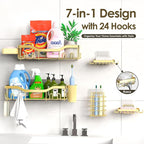 NESOMI Shower Caddy Adhesive Shower Organizer 7-Pack, Rustproof Stainless Steel - Image 7