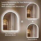 Arched LED Mirror for Bathroom 24"x30"- Frameless Lighted Bathroom Mirror - Image 5