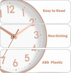 Mosewa Wall Clock 10 Inch, Battery Operated Silent Non-Ticking Modern Analog - Image 7