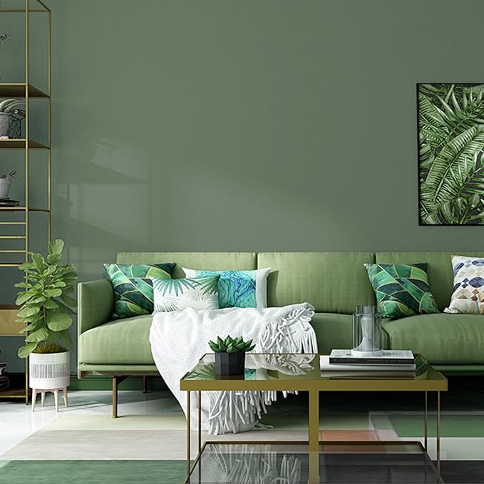Yancorp 24"x394"/32.8' Matte Sage Green Peel and Stick Wallpaper Removable - Image 2