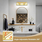 Modern LED Small Bathroom Lights Fixtures 3-Light, Metal Gold Acrylic Wall - Image 2