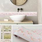 AbaBoorty 394"X4.1"Pink Flower Wallpaper Border Peel and Stick 3D Pattern Wall - Image 2