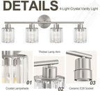 Crystal Bathroom Light Fixtures, Bathroom Lighting Fixtures Over Mirror - Image 4