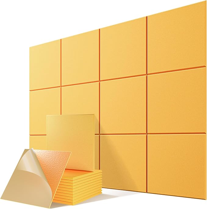 12 Pack Self-Adhesive Acoustic Panels, Soundproof Wall Panels by Lebenforce