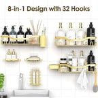 NESOMI Shower Caddy Adhesive Shower Organizer 8-Pack, Rustproof Stainless Steel - Image 4