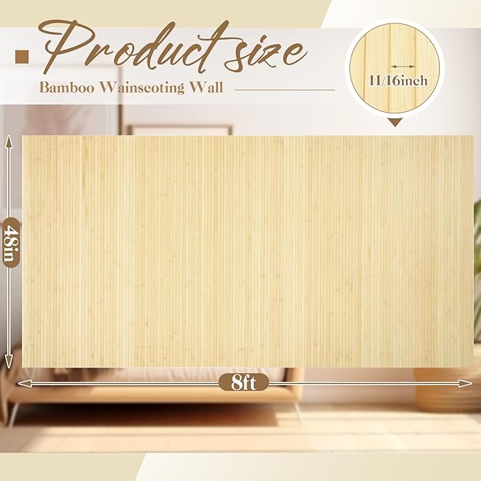Juexica 1 Pcs Natural Bamboo Wall Panel - Image 2