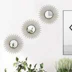 3 Pack Metal Mirrors for Wall Sunburst Wall Mirrors Home Décor Decorative - Image 5