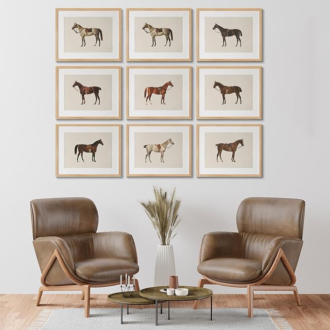 LOARTVE 9Pcs Vintage Horse Canvas Wall Art Posters, Farmhouse Horse Art Prints - Image 8