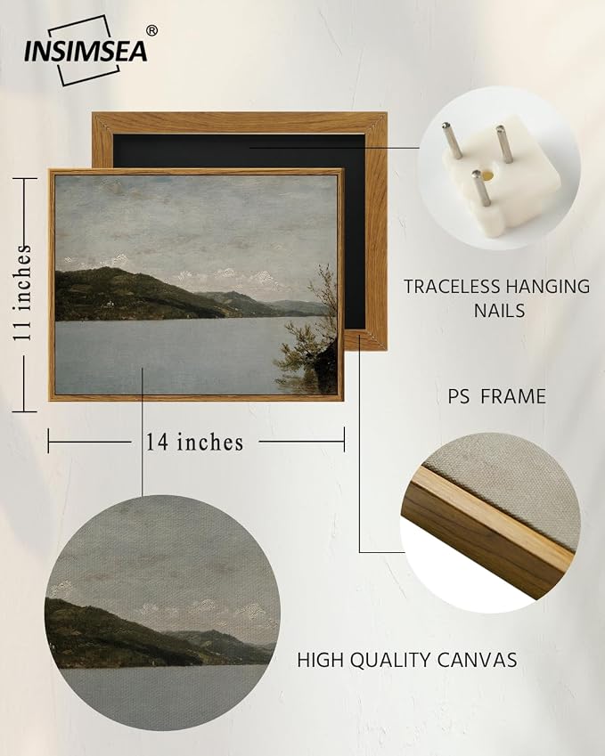 InSimSea Framed Canvas Wall Art Vintage Decor, Home Decor Classical Landscape - Image 4