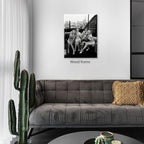 Retro Black And White Woman Framed Wall Art Fashion Rooftop Party Posters - Image 5