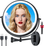 10'' 30X/1X Wall Mounted Lighted Makeup Mirror, 5000mAh Rechargeable by Auxmir